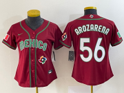 Wholesale Cheap Women's Mexico Baseball #56 Randy Arozarena 2023 Red World Classic Stitched Jersey
