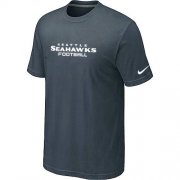 Wholesale Cheap Nike Seattle Seahawks Sideline Legend Authentic Font Dri-FIT NFL T-Shirt Crow Grey
