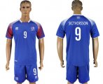Wholesale Cheap Iceland #9 Sigthorsson Home Soccer Country Jersey