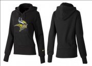 Wholesale Cheap Women's Minnesota Vikings Logo Pullover Hoodie Black