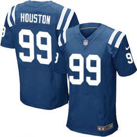 Wholesale Cheap Nike Colts #99 Justin Houston Royal Blue Team Color Men\'s Stitched NFL Elite Jersey