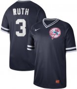 Wholesale Cheap Nike Yankees #3 Babe Ruth Navy Authentic Cooperstown Collection Stitched MLB Jersey
