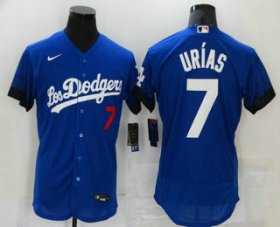 Wholesale Cheap Men\'s Los Angeles Dodgers #7 Julio Urias Blue 2021 City Connect Flex Base Stitched Jersey