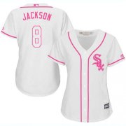 Wholesale Cheap White Sox #8 Bo Jackson White/Pink Fashion Women's Stitched MLB Jersey