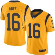 Wholesale Cheap Nike Rams #16 Jared Goff Gold Youth Stitched NFL Limited Rush Jersey