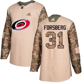 Wholesale Cheap Adidas Hurricanes #31 Anton Forsberg Camo Authentic 2017 Veterans Day Stitched Youth NHL Jersey