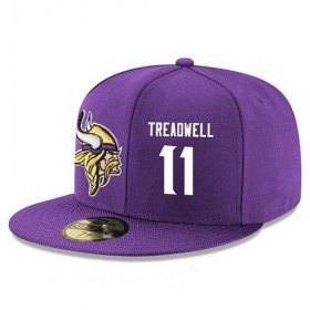 Wholesale Cheap Minnesota Vikings #11 Laquon Treadwell Snapback Cap NFL Player Purple with White Number Stitched Hat