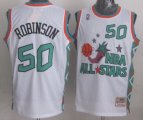 Wholesale Cheap NBA 1996 All-Star #50 David Robinson White Swingman Throwback Jersey
