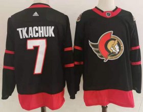 Wholesale Cheap Men\'s Ottawa Senators #7 Brady Tkachuk Black Adidas 2020-21 Stitched NHL Jersey