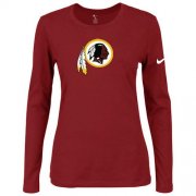 Wholesale Cheap Women's Nike Washington Redskins Of The City Long Sleeve Tri-Blend NFL T-Shirt Red