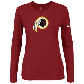 Wholesale Cheap Women\'s Nike Washington Redskins Of The City Long Sleeve Tri-Blend NFL T-Shirt Red