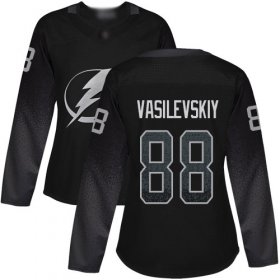 Wholesale Cheap Adidas Lightning #88 Andrei Vasilevskiy Black Alternate Authentic Women\'s Stitched NHL Jersey
