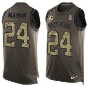 Wholesale Cheap Nike Redskins #24 Josh Norman Green Men's Stitched NFL Limited Salute To Service Tank Top Jersey
