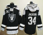 Wholesale Cheap Men's Las Vegas Raiders #34 Bo Jackson Black Stitched NFL Hoodie