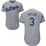 Wholesale Cheap Dodgers #3 Chris Taylor Grey Flexbase Authentic Collection 2018 World Series Stitched MLB Jersey