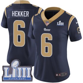 Wholesale Cheap Nike Rams #6 Johnny Hekker Navy Blue Team Color Super Bowl LIII Bound Women\'s Stitched NFL Vapor Untouchable Limited Jersey