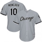 Wholesale Cheap White Sox #10 Yoan Moncada Grey New Cool Base Stitched MLB Jersey