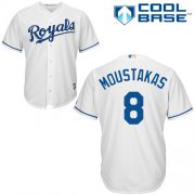 Wholesale Cheap Royals #8 Mike Moustakas White Cool Base Stitched Youth MLB Jersey