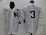 Wholesale Cheap Men's New York Yankees #3 Babe Ruth White No Name Stitched Rose Nike Cool Base Throwback Jersey