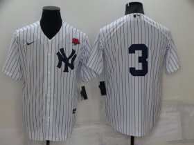 Wholesale Cheap Men\'s New York Yankees #3 Babe Ruth White No Name Stitched Rose Nike Cool Base Throwback Jersey
