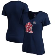 Wholesale Cheap Boston Red Sox Majestic Women's 2019 London Series Splatter V-Neck T-Shirt - Navy