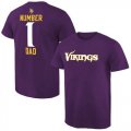 Wholesale Cheap Men's Minnesota Vikings Pro Line College Number 1 Dad T-Shirt Purple