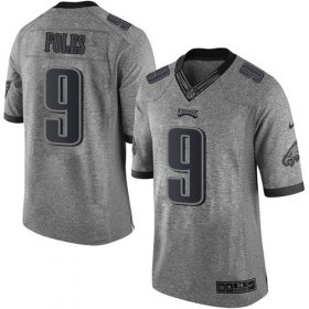 Wholesale Cheap Nike Eagles #9 Nick Foles Gray Men\'s Stitched NFL Limited Gridiron Gray Jersey
