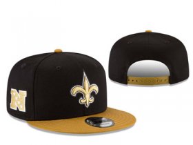 Wholesale Cheap NFL New Orleans Saints Team Logo Black Snapback Adjustable Hat L78