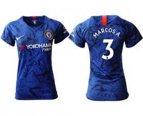Wholesale Cheap Women\'s Chelsea #3 Marcos A. Home Soccer Club Jersey