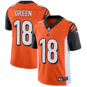Wholesale Cheap Nike Bengals #18 A.J. Green Orange Alternate Men\'s Stitched NFL Vapor Untouchable Limited Jersey