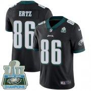 Wholesale Cheap Nike Eagles #86 Zach Ertz Black Alternate Super Bowl LII Champions Youth Stitched NFL Vapor Untouchable Limited Jersey