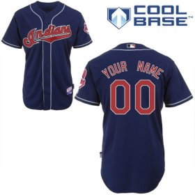 Wholesale Cheap Indians Personalized Authentic Blue MLB Jersey (S-3XL)