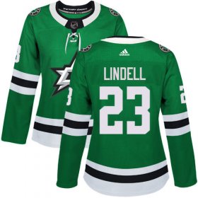 Cheap Adidas Stars #23 Esa Lindell Green Home Authentic Women\'s Stitched NHL Jersey