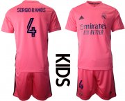 Wholesale Cheap Youth 2020-2021 club Real Madrid away 4 pink Soccer Jerseys