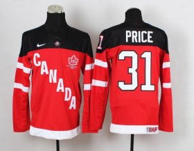 Wholesale Cheap Olympic CA. #31 Carey Price Red 100th Anniversary Stitched NHL Jersey