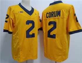 Cheap Men\'s Michigan Wolverines #2 Blake Corum 2023 F.U.S.E. Yellow Stitched Jersey