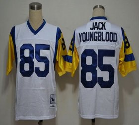 Wholesale Cheap Mitchell And Ness Rams #85 Jack Youngblood White Stitched NFL Jersey