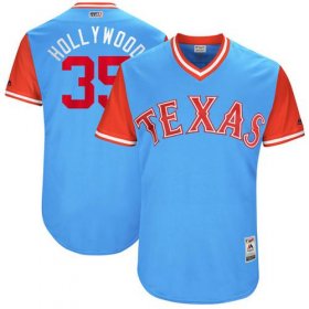 Wholesale Cheap Rangers #35 Cole Hamels Light Blue \"Hollywood\" Players Weekend Authentic Stitched MLB Jersey