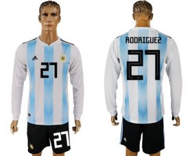 Wholesale Cheap Argentina #27 Rodriguez Home Long Sleeves Soccer Country Jersey
