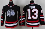 Wholesale Cheap Blackhawks #13 Punk Black(White Skull) 2014 Stadium Series Stitched Youth NHL Jersey