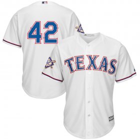 Wholesale Cheap Texas Rangers #42 Majestic 2019 Jackie Robinson Day Official Cool Base Jersey White
