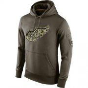 Wholesale Cheap Men's Detroit Red Wings Nike Salute To Service NHL Hoodie