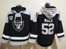 Wholesale Cheap Men\'s Las Vegas Raiders 52 Khalil Mack NEW Black Pocket Stitched NFL Pullover Hoodie