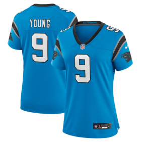 Wholesale Cheap Women\'s Carolina Panthers #9 Bryce Young Blue Stitched Game Jersey(Run Small)