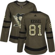 Wholesale Cheap Adidas Penguins #81 Phil Kessel Green Salute to Service Women's Stitched NHL Jersey