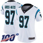 Wholesale Cheap Nike Panthers #97 Yetur Gross-Matos White Women's Stitched NFL 100th Season Vapor Untouchable Limited Jersey