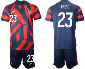 Wholesale Cheap Men 2020-2021 National team United States away 23 blue Nike Soccer Jersey