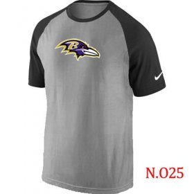 Wholesale Cheap Nike Baltimore Ravens Ash Tri Big Play Raglan NFL T-Shirt Grey/Black