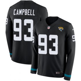 Wholesale Cheap Nike Jaguars #93 Calais Campbell Black Team Color Men\'s Stitched NFL Limited Therma Long Sleeve Jersey