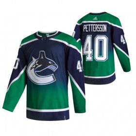 Wholesale Cheap Vancouver Canucks #40 Elias Pettersson Green Men\'s Adidas 2020-21 Reverse Retro Alternate NHL Jersey